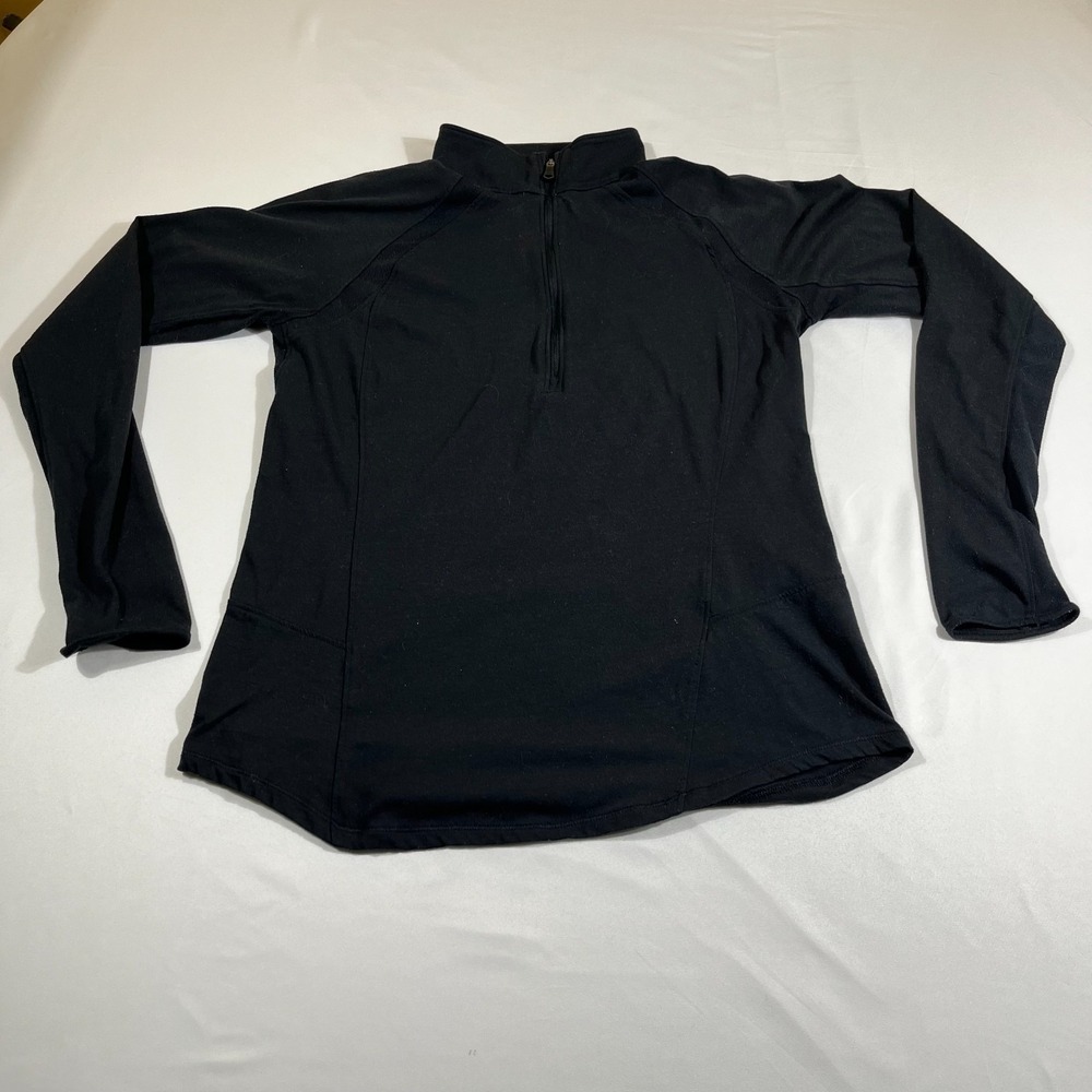 Under Armour Threadborne Women Large Black 1/4 Zip Running Top Gorpcore Athletic